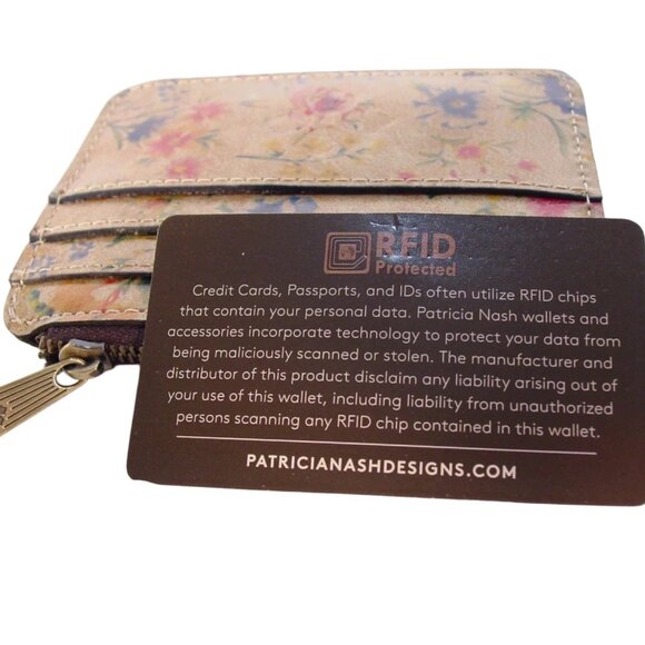 PATRICIA NASH Cassis Prairie Rose Leather Organizer Card Wallet - $49 - Picture 6 of 7